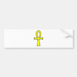 Ankh Egyptian Hieroglyphic Symbols Life Key Yellow Bumper Sticker