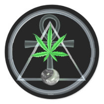 Ankh, triangle, Yin Yang, leaf ipod case - Valxart Round Stickers