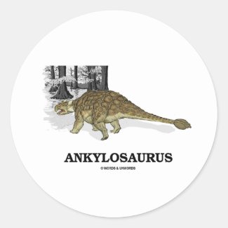 Ankylosaurus (Fused Lizard Dinosaur) Round Sticker