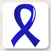 Ankylosing Spondylitis Blue Ribbon 3 Drink Coasters