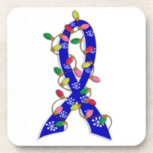 Ankylosing Spondylitis Christmas Lights Ribbon AS Coaster
