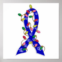 Ankylosing Spondylitis Christmas Lights Ribbon Print