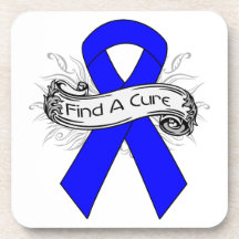 Ankylosing Spondylitis Find A Cure Ribbon Drink Coasters