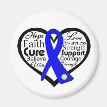 Ankylosing Spondylitis Heart Ribbon Collage Fridge Magnet