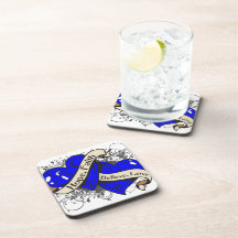 Ankylosing Spondylitis Hope Faith Dual Hearts Beverage Coaster