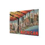 Ann Arbor, Michigan - Large Letter Scenes Canvas Prints