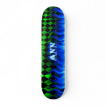 Ann blue fire Skatersollie skateboard.