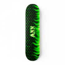 Ann green fire Skatersollie skateboard.