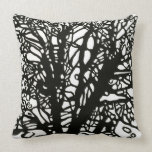 Ann Haaland Black and White Tree Pillow pillows