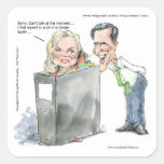 Ann Romney In A Binder Funny Gifts Tees & Cards Square Sticker