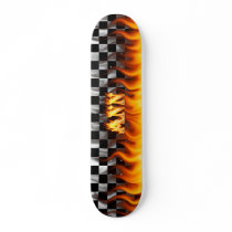 Ann skateboard fire and flames design