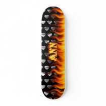 Ann skateboard fire and flames design