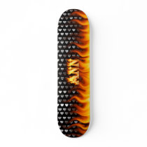 Ann skateboard fire and flames design