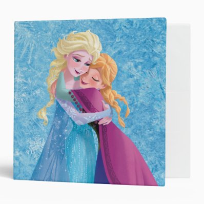 Anna and Elsa Hugging 3 Ring Binders