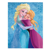 Anna and Elsa Hugging Post Card