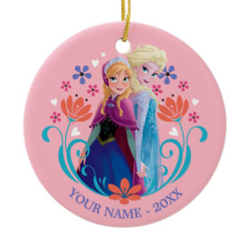Anna and Elsa Sisters Forever Personalized Christmas Ornament