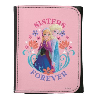 Anna and Elsa Sisters Forever Leather Tri-fold Wallet