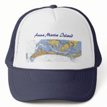 Anna Maria Island Florida Nautical Chart Hat by sailorpatp Anna Maria Island Florida Nautical Chart Hat