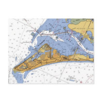Anna Maria Island Florida Nautical chart Postcard by sailorpatp Anna Maria Island Florida Nautical chart Postcard