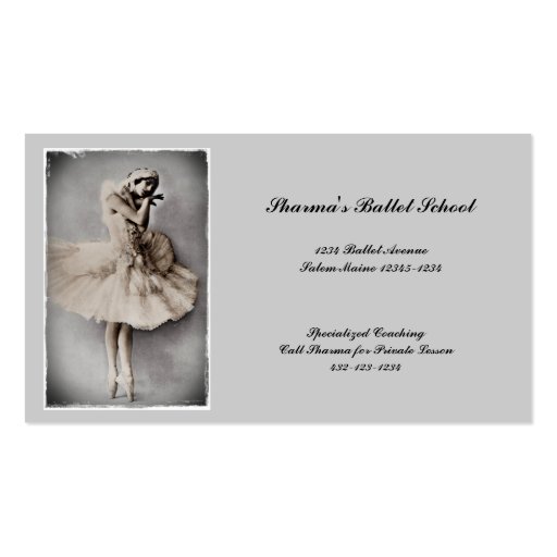 Anna Pavlova Posed en Pointe Business Card Template (front side)