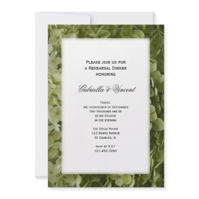 Annabelle Hydrangea Rehearsal Dinner Invitation by loraseverson