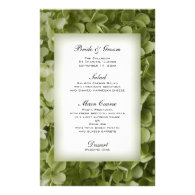 Annabelle Hydrangea Wedding Menu Custom Stationery