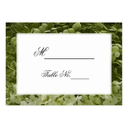 Annabelle Hydrangea Wedding Place Cards Business Cards (front side)