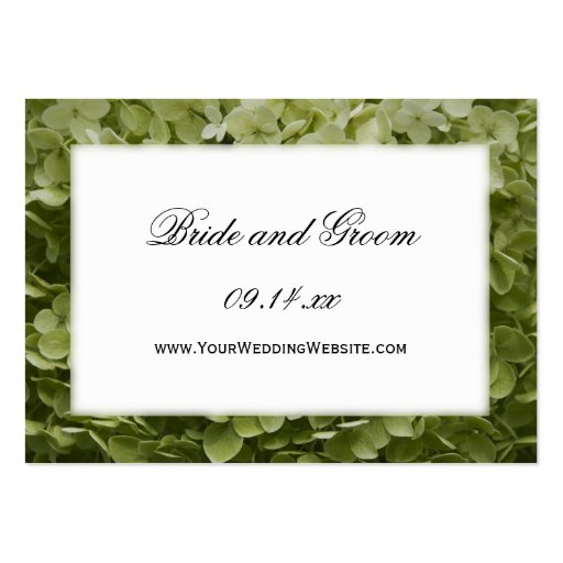 Annabelle Hydrangea Wedding Website Card Business Cards (front side)