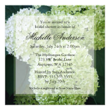 Annabelle Hydrangeas Bridal Shower Invitations
