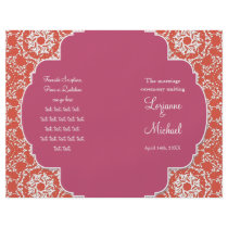 AnnaLiese Damask - Formal Wedding Program Flyer Design