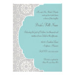 AnnaLiese Peacock Damask - Blue Grey Bridal Shower Personalized Invitation
