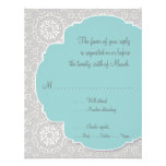 AnnaLiese Peacock Damask, Blue Grey RSVP Card Personalized Invitations