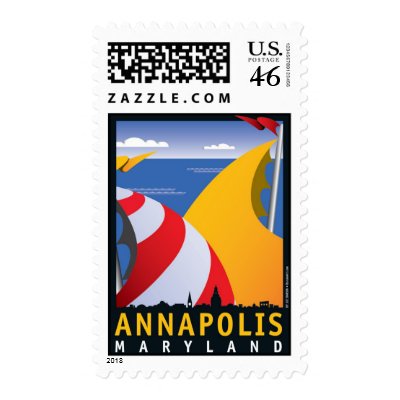 Annapolis, Sails Stamps by BarsinArt
