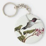Anna's hummingbird  flowers key chain
