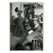 Anne Hutchinson Preaching in her House in Boston Greeting Cards