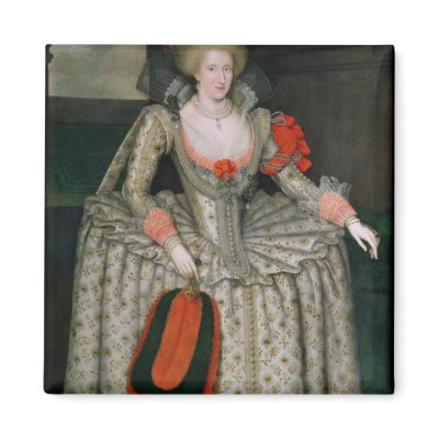 Anne of Denmark, c.1605-10 Fridge Magnet by bridgemanart
