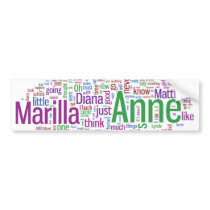 Anne of Green Gables Word Cloud Bumper Stickers