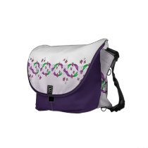 Anne Violet/Purple Ribbons & Flowers Rickshaw Mess rickshaw messenger bags