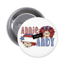 Annie Loves Andy Tshirts and Gifts Pinback Buttons