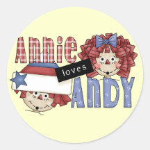 Annie Loves Andy Tshirts and Gifts Sticker