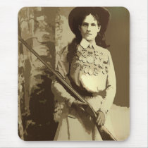 Annie Oakley Cartoonized Grunge Mouse Pad