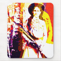 Annie Oakley Oil Grunge Mouse Pad