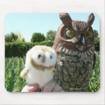 Annie & Scare Owl mousepads by codfishlady Annie & Scare Owl mousepads