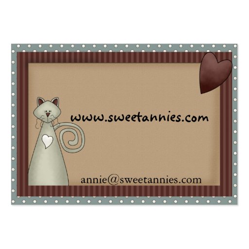 Annie Whimsy Primsy Country Business Card (back side)