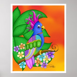 Annika Tropical Bird Poster print