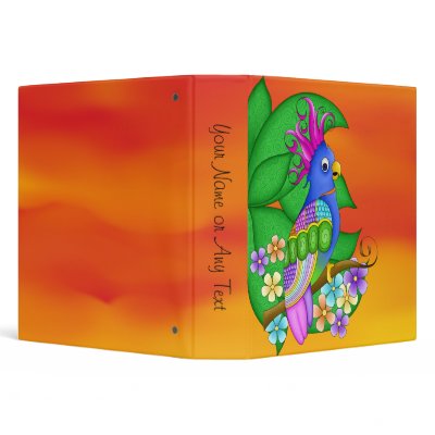 Annika Tropical Bird with Leaves Binder by debipayne