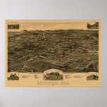 Anniston, AL 1887 Panoramic Map Birds Eye View Posters