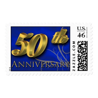 Anniversary 50th Golden Wedding Stamp