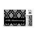 Anniversary Black & White Damask Postage