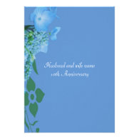 Anniversary blue hydrangea flowers personalized invitation